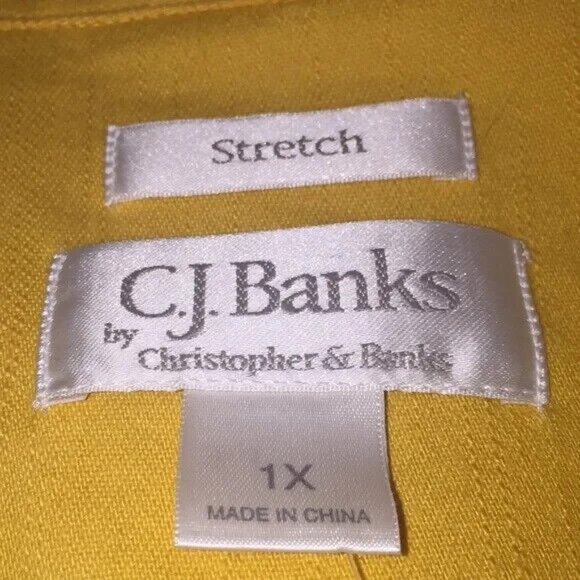 CJ Banks Stretch Woman’s Cotton Jean Jacket Plus Size 1X (16/18W) Mustard Color - Picture 5 of 10